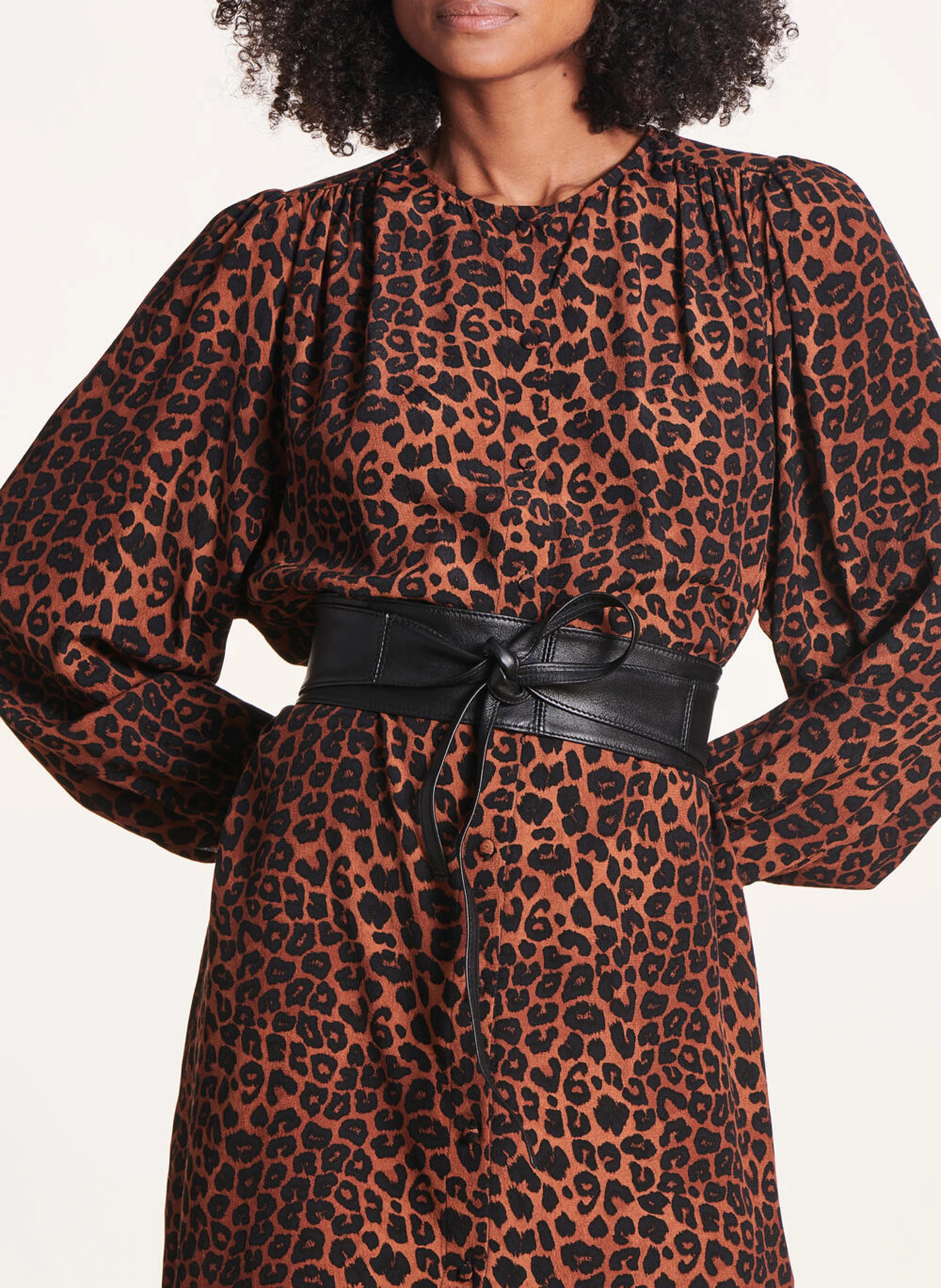 Ceinture à nouer en cuir | Noir
