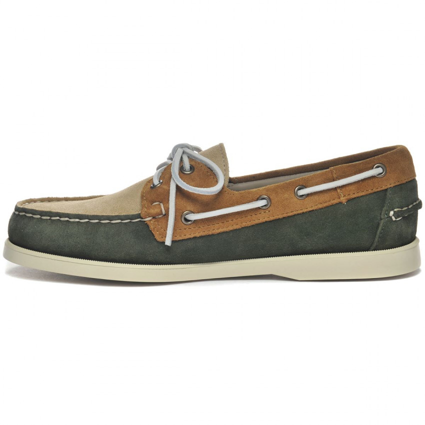 DOCKSIDES PORTLAND JIB GREEN THYME TAUPE-Chaussures bateau pour homme en suede GREEN THYME TAUPE