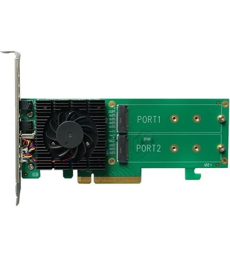 Highpoint RAID-Controller SSD6202A PCI-Ex8v3 - 2x M.2 NVMe, SSD6202A Treiberloser, bootfähiger 2x M.2 PCIe Gen3 x8 NVMe RAID Controller
