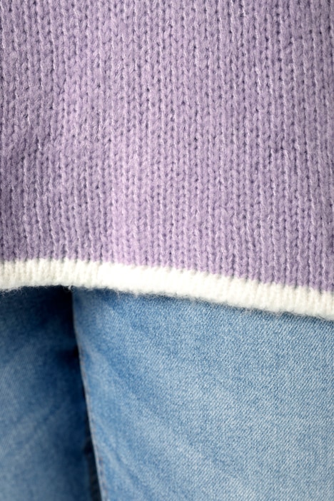 Pullover, oversized, Smiley, V-Ausschnitt, Langarm
