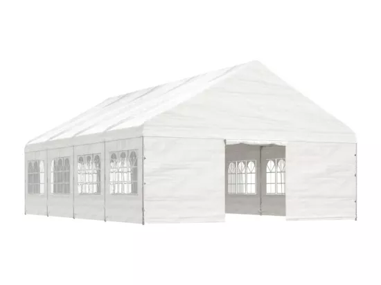 Belvédère avec toit blanc 8,92x5,88x3,75 m polyéthylène