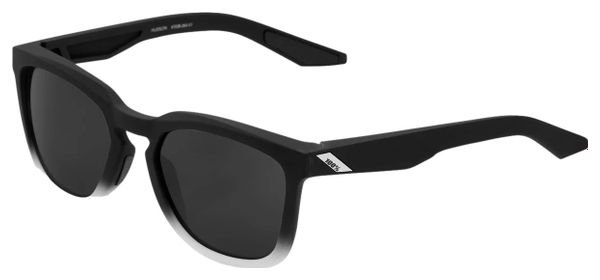 Lunettes 100% Hudson Soft Tact Fade Noir / Blanc - Lentilles HiPER Miroir Noir