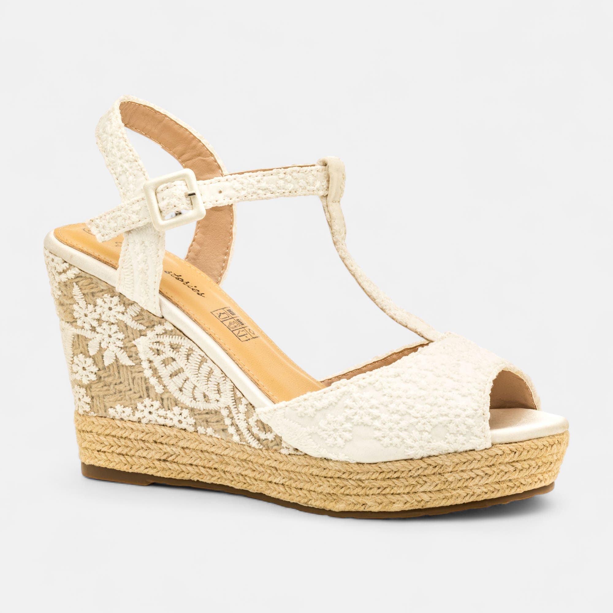 Sandales à talon compensé Femme blanc