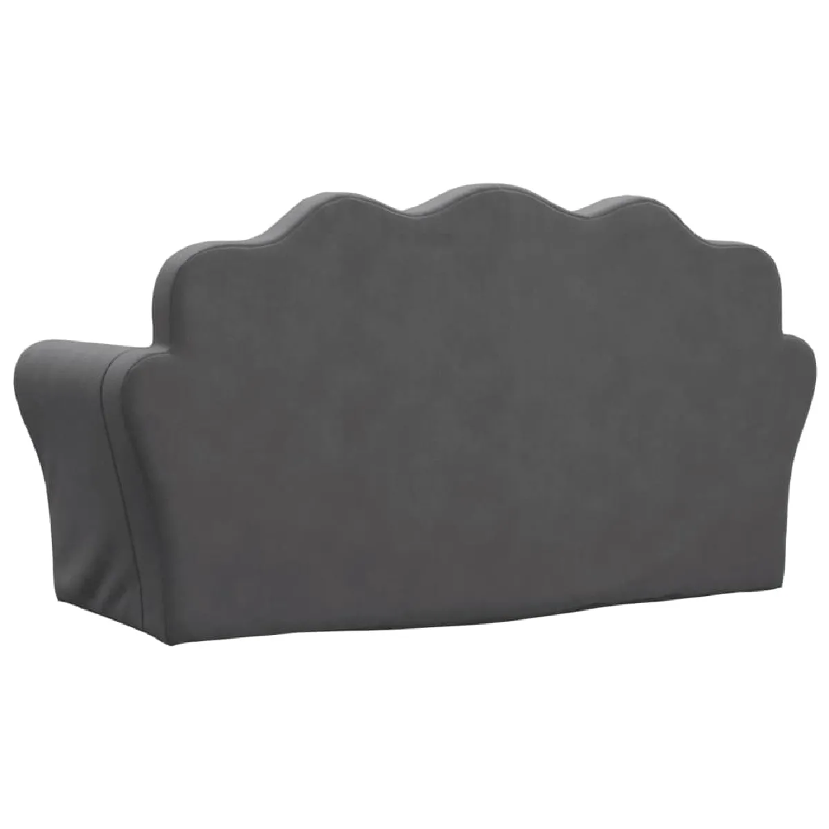 vidaXL Canapé enfant 2 places - Anthracite Peluche douce