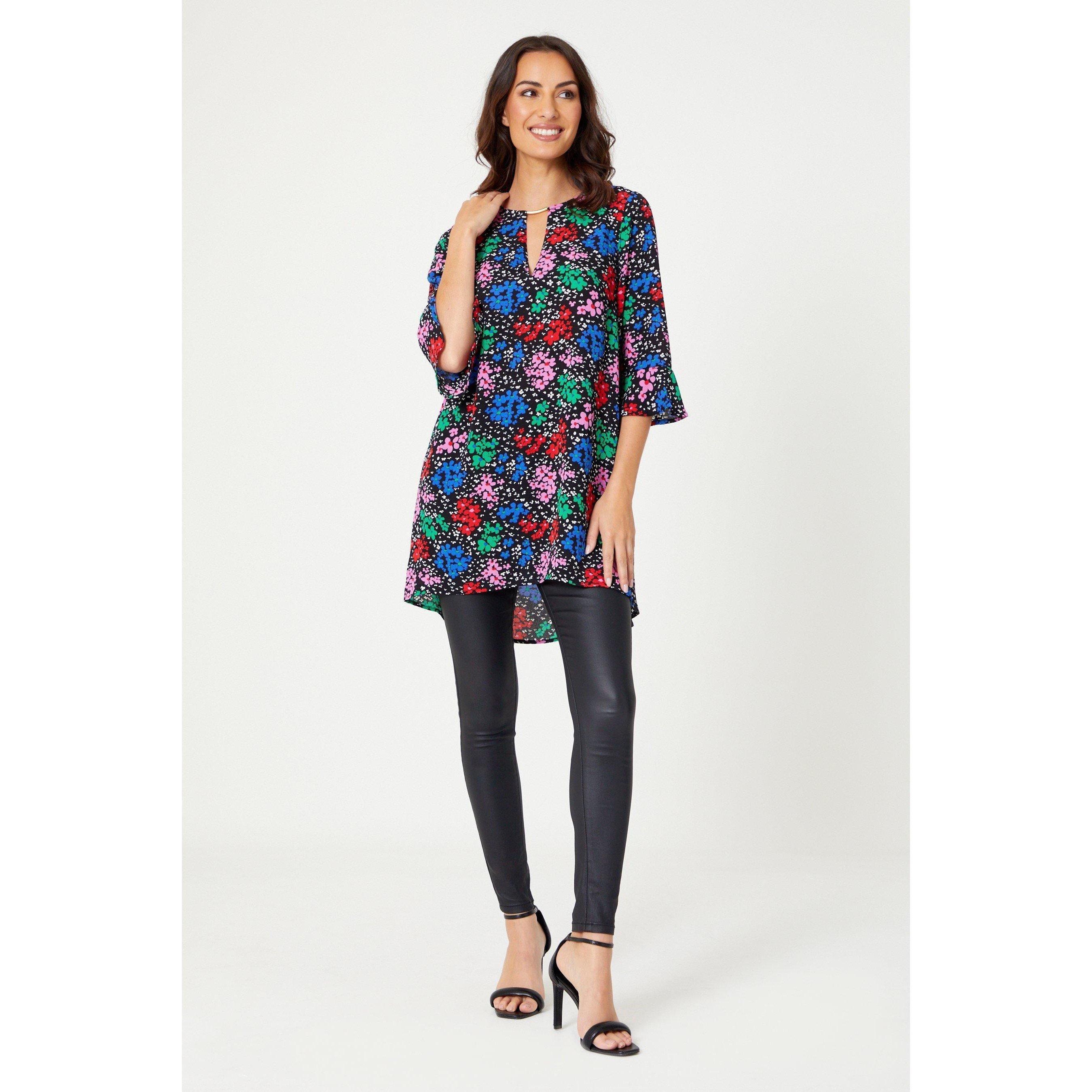 Be You Ladies Floral Frill Sleeve Tunic