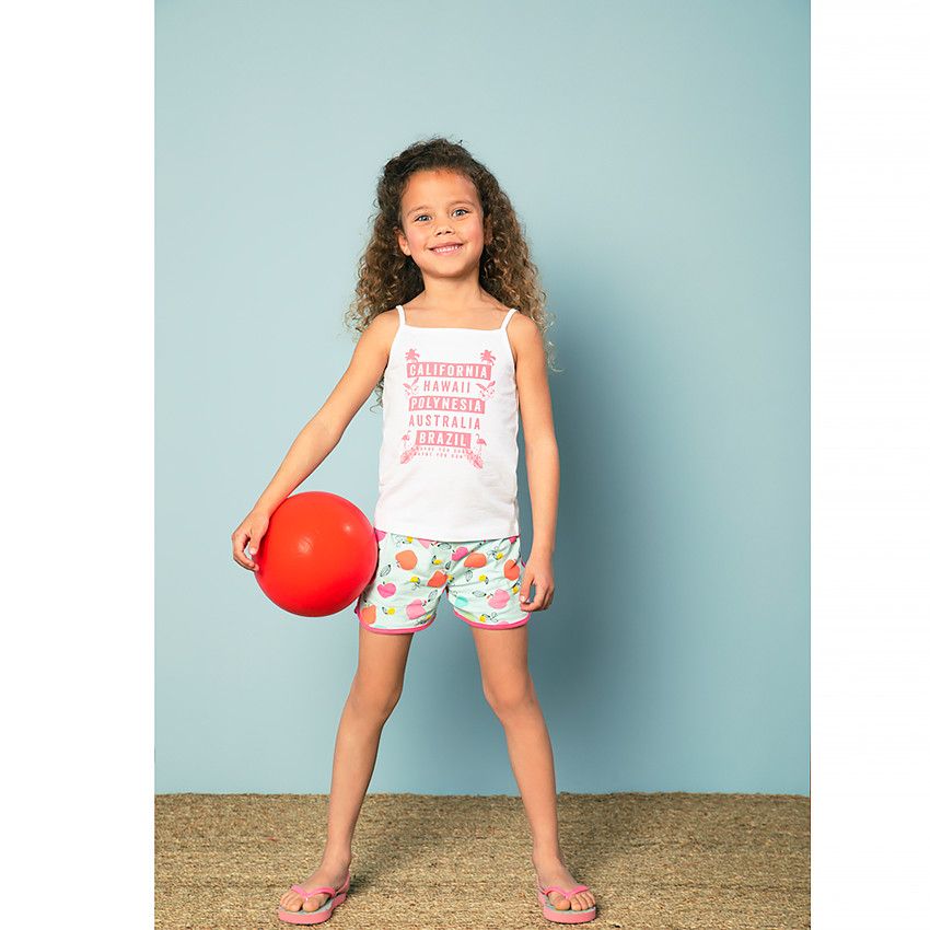 Débardeur en jersey print fantaisie pour fille - Blanc