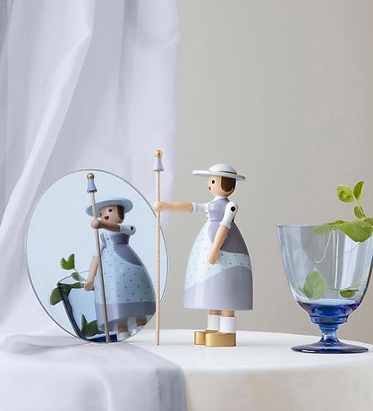 Kay Bojesen Tr?figur - Hyrdinden - 18 cm - Lilla/ Grøn