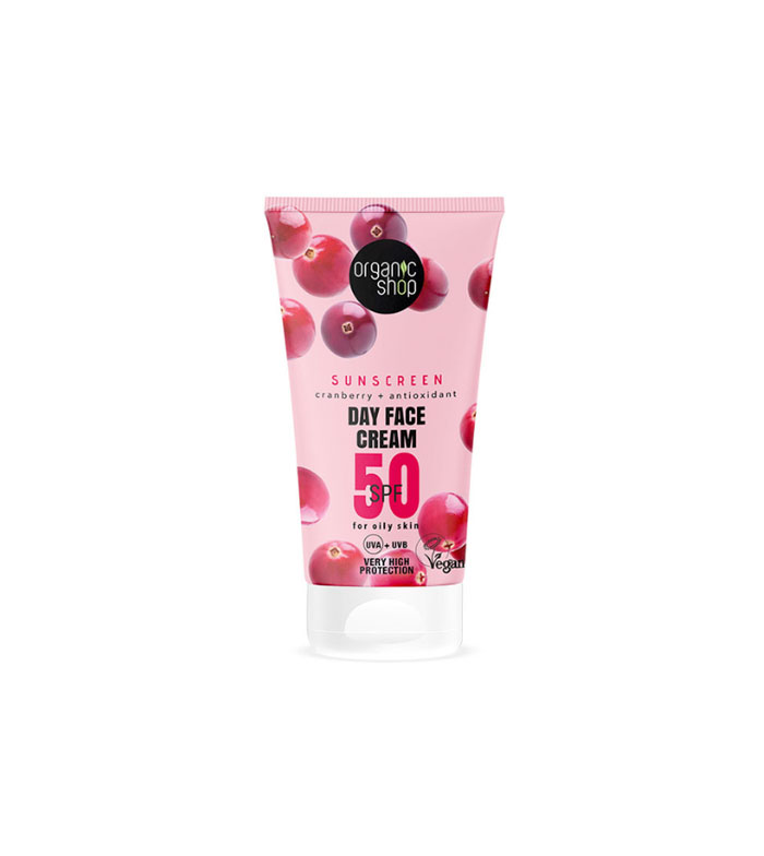 Organic Shop - Protetor Solar Facial Mirtilo + Antioxidante SPF 50 - 50 ml