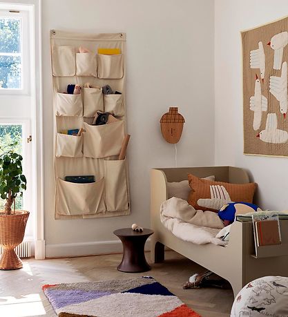 ferm Living Wandtaschen - Leinwand XL - 70x160 cm - Off-White