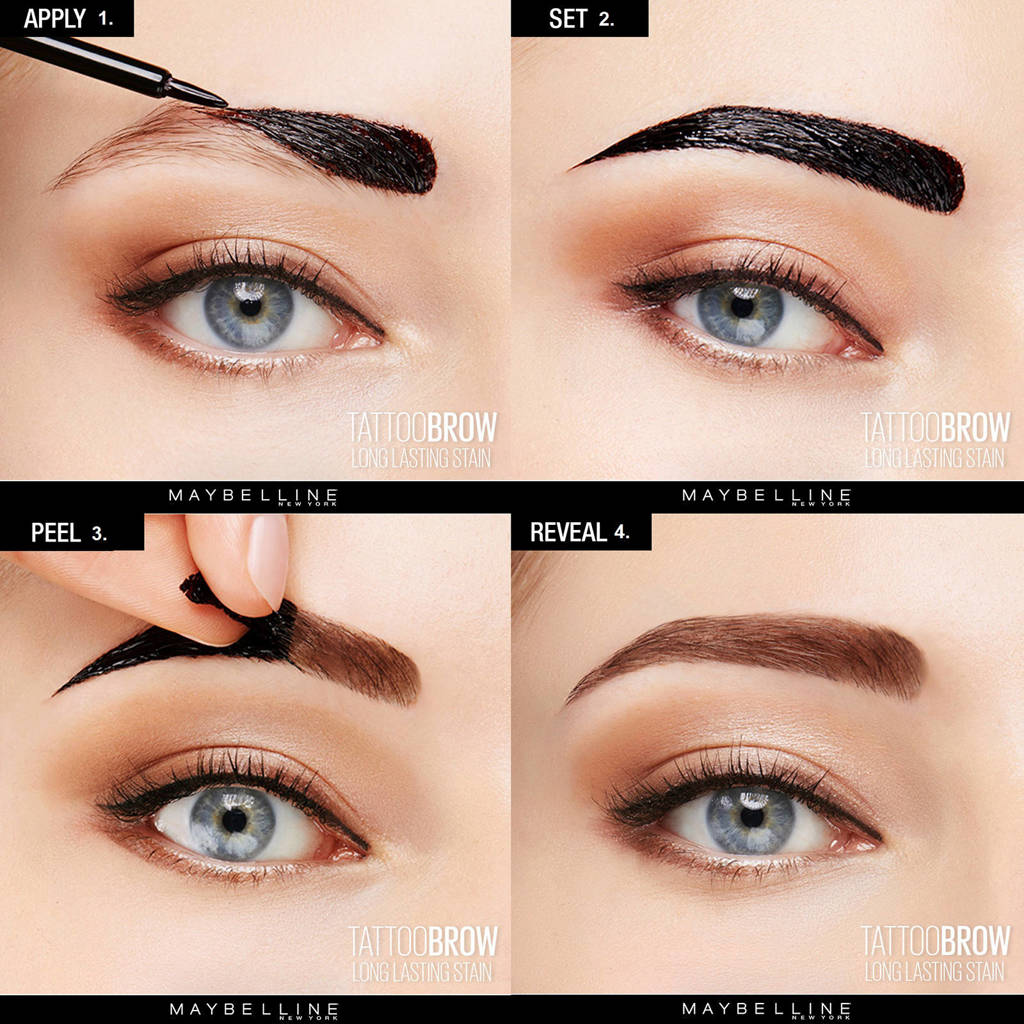 Werkt voor een paar dagen, eenvoudig aan te brengen.Tattoo Brow Peel-Off Gel wenkbrauwgel - 1 Light Brown