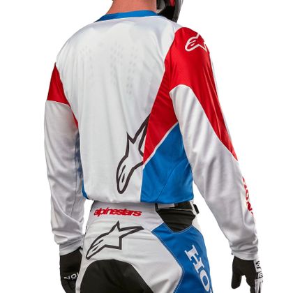 Maillot cross Alpinestars HONDA RACER ICONIC 2024 - Blanc / Bleu