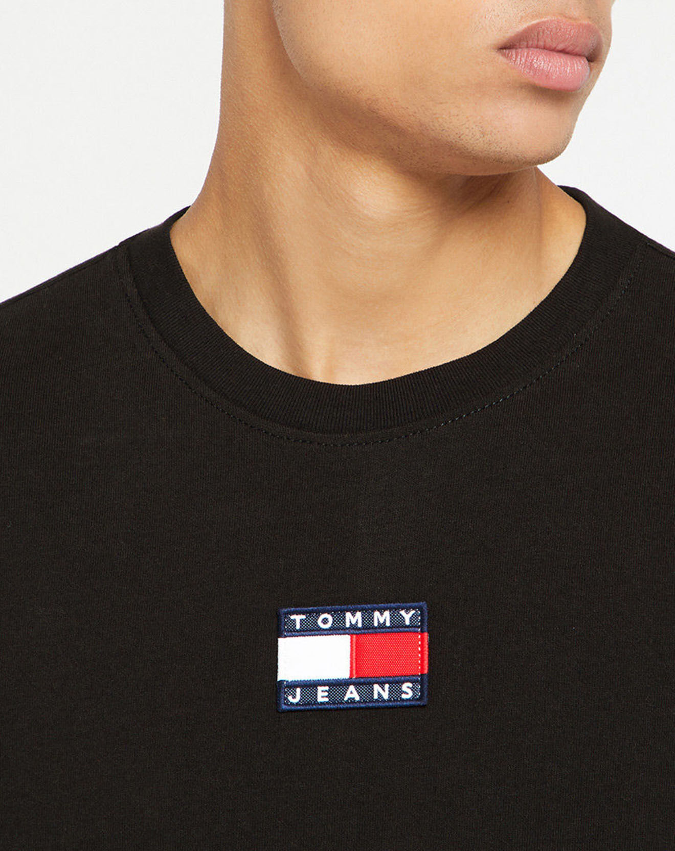 Tommy Jeans T-Shirt 100% Coton Bio Tommy Badge noir