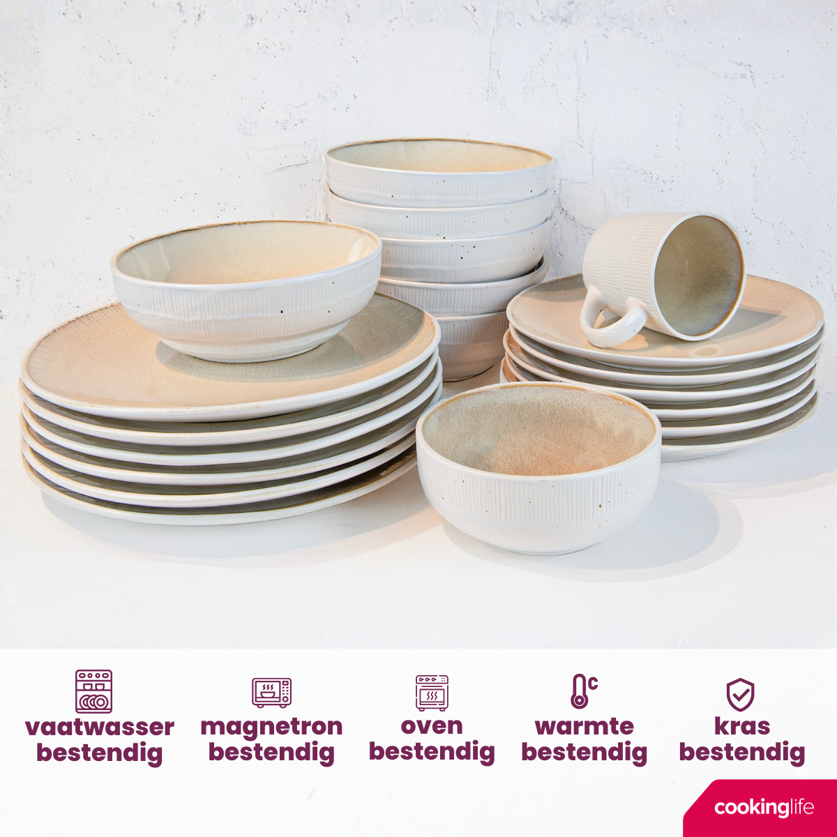 Cookinglife Soepkommen | Kommen Nola Sand Ã¸ 14 cm - 6 Stuks