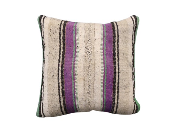 Kussen Kelim vintage 50x50 cm Kussen kelim vintage 50x50 stripe purple ecru