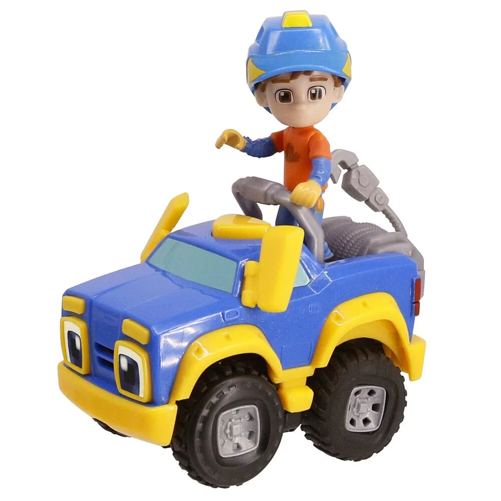 VEHICULE A FONCTION POWER UP + 1 FIGURINE ARTICULEE 8 CM REV&ROLL