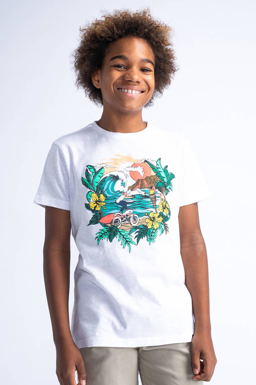 Petrol Industries T-shirt met printopdruk wit