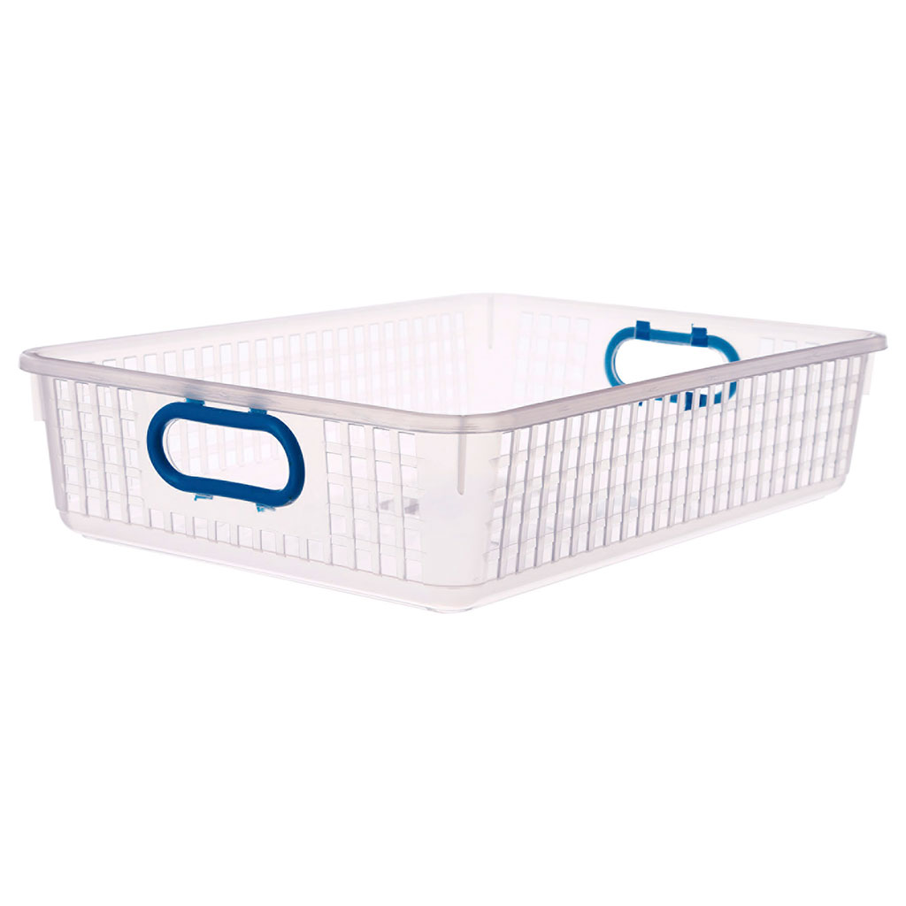 Panier rectangulaire bas en plastique 26x8x36cm