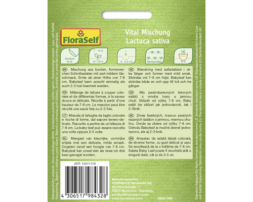 Snij-en-kom-weer sla/losse blad sla FloraZelf-open-bestuiving sla zaden