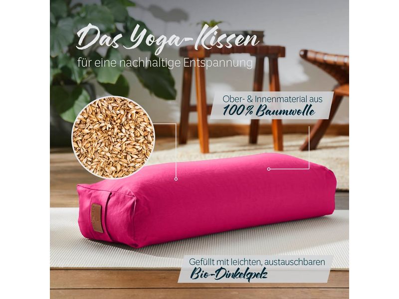 DoYourYoga Yoga-Bolster Paravati Bio-Dinkelspelz, Pink Yoga-Zubehör