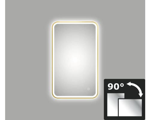 LED-lichtspiegel Chrystal Juno 2.0 goud 45 x 75 cm