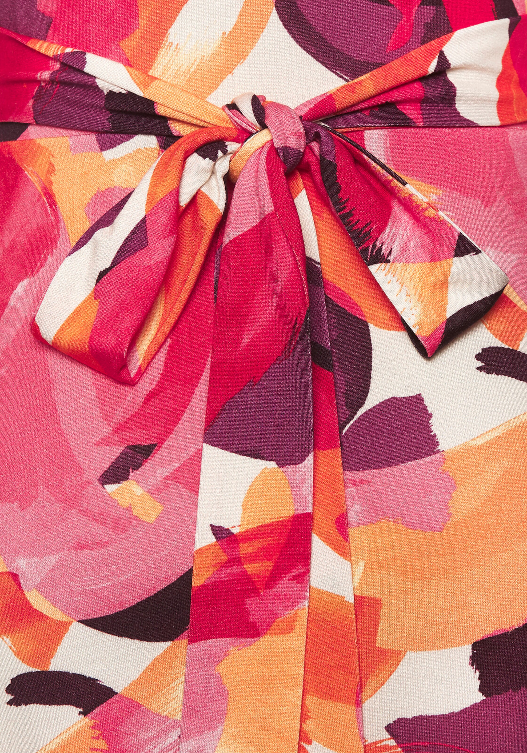 Vivance Midikleid in rot-lila-pink bedruckt