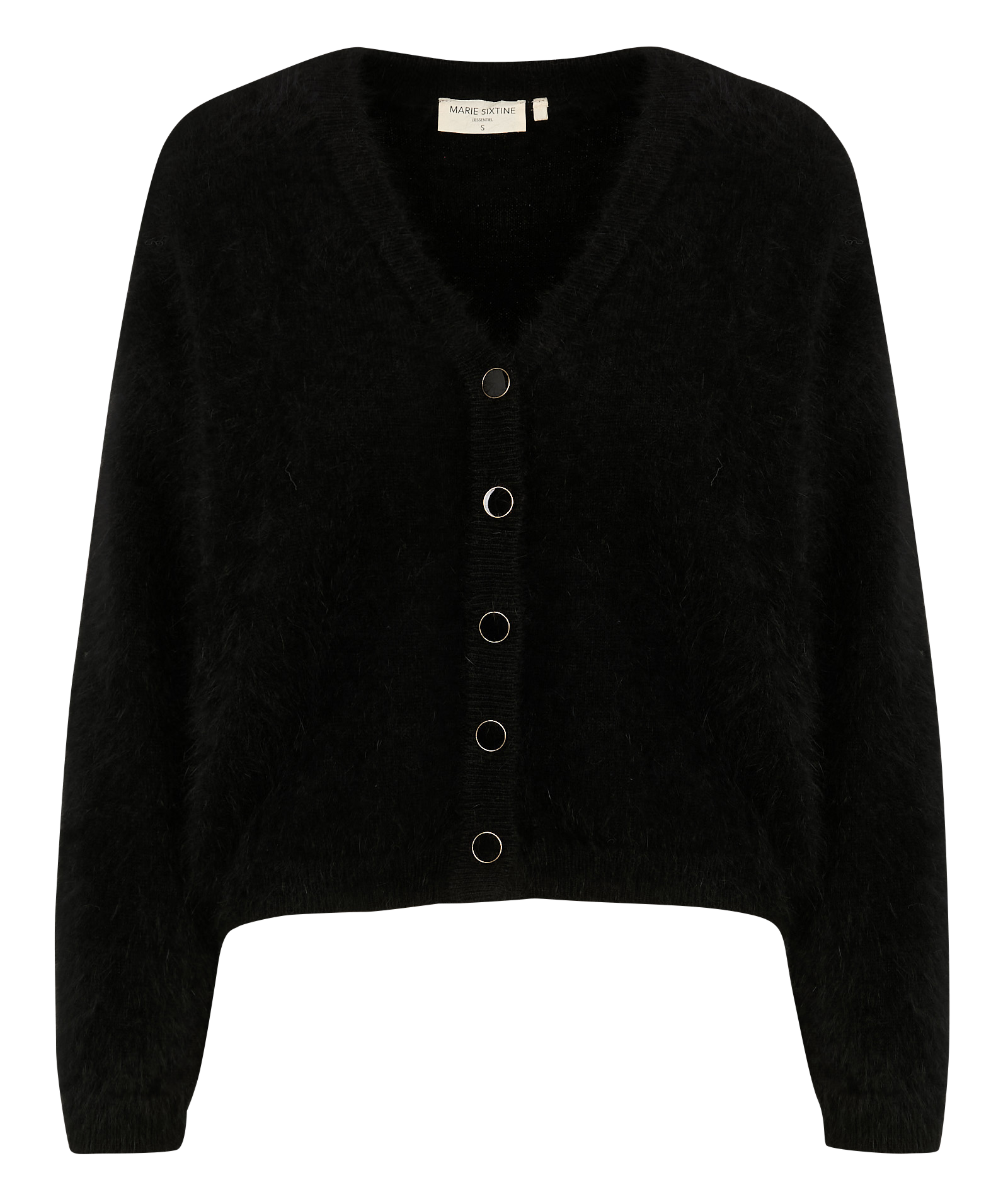 GUSTAVIA - Cardigan col V en laine mélangée | Noir