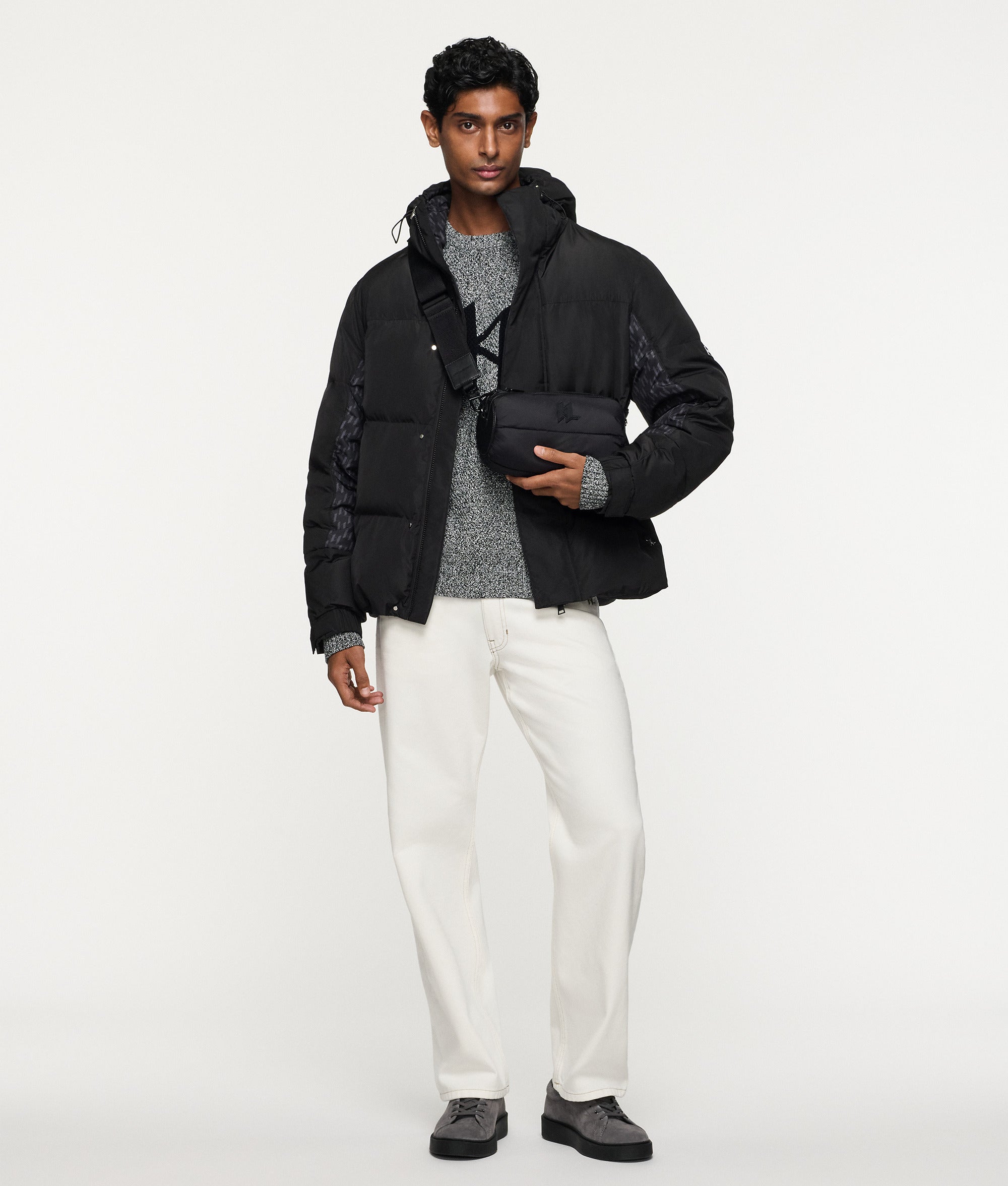 Pufferjack met monogram