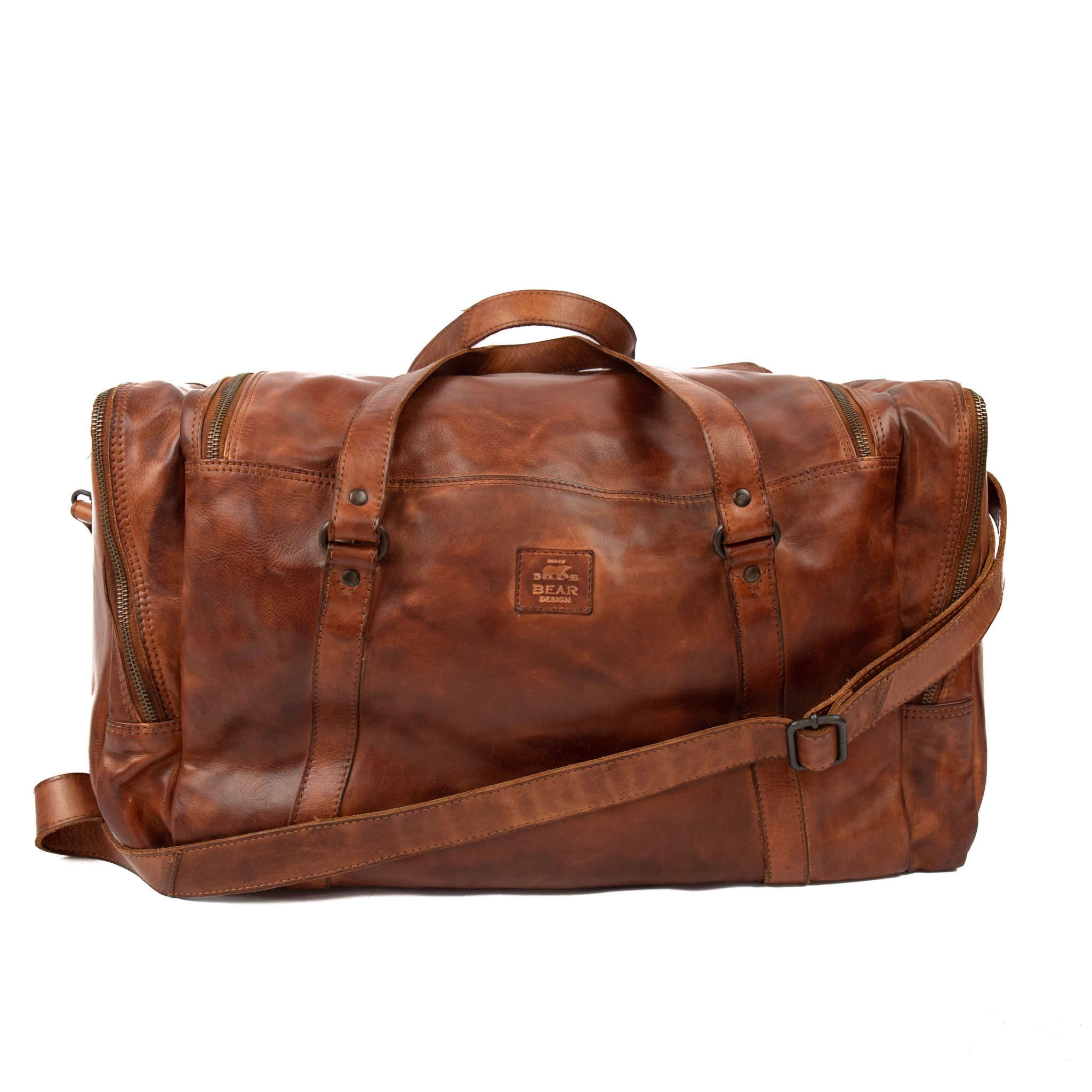 Bear Design Cow Lavato Weekendtas Max Cognac CL32879