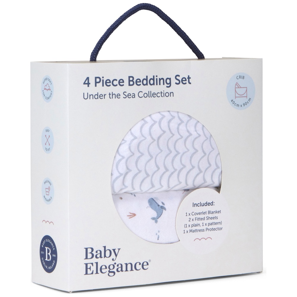 Baby Elegance 4-teiliges Kinderbettwäsche-Set „Unter dem Meer“ 90 x 40 cm