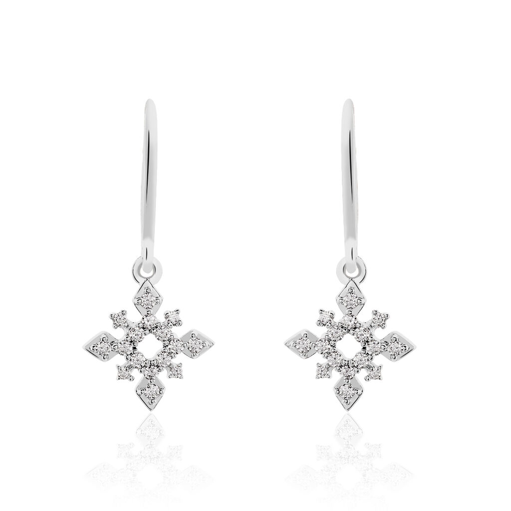 Boucles D'oreilles Puces Anea Or Blanc Diamant