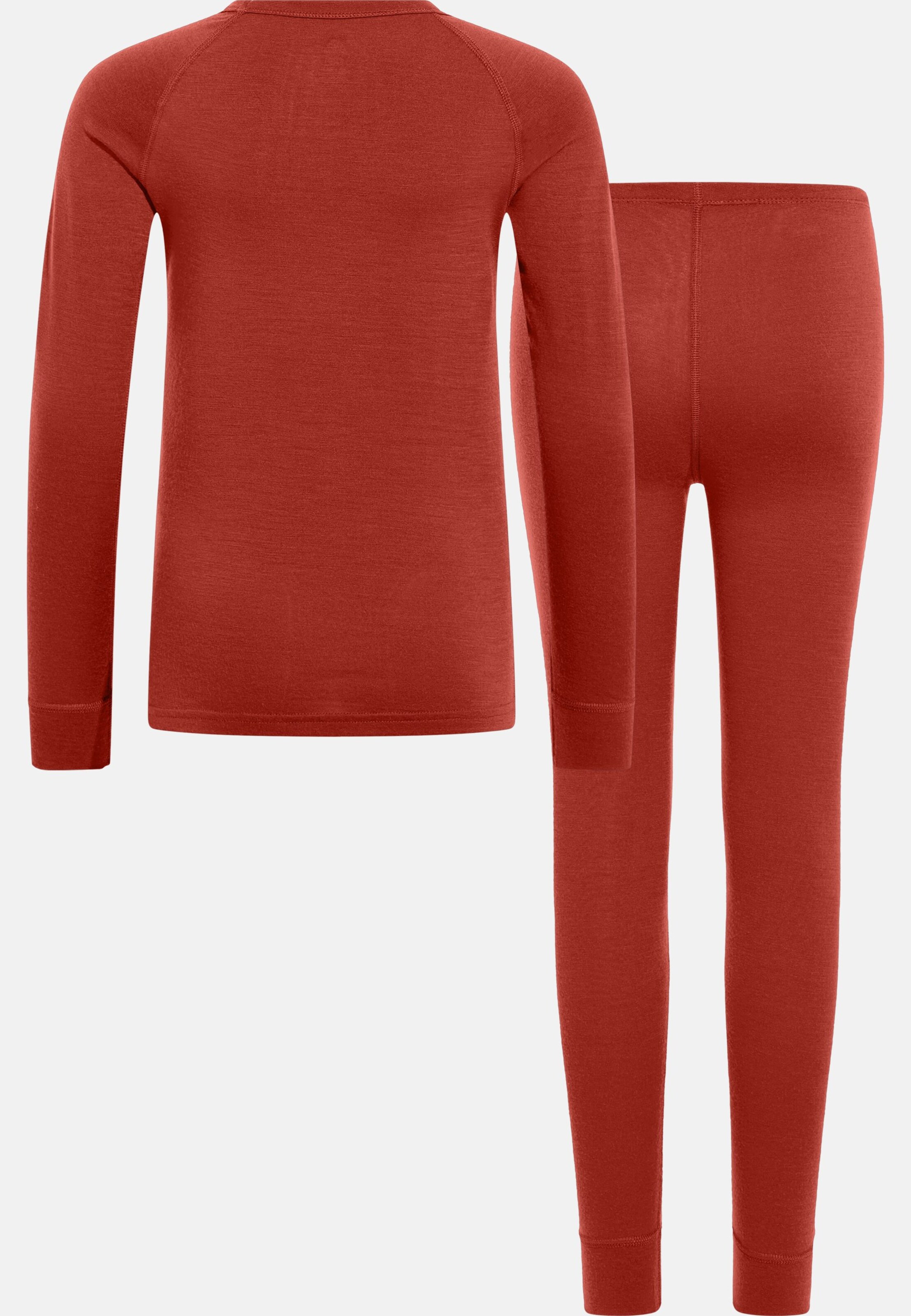 Natural Merino 200 Base layer Set in ketchup