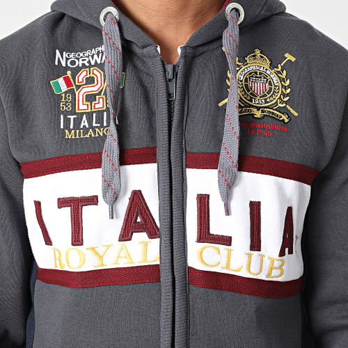 Sweat Zippé Capuche Filio Gris Anthracite