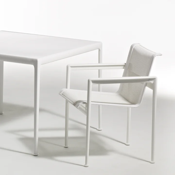 Knoll - 1966 Esstischstuhl mit Armlehnen, weiss