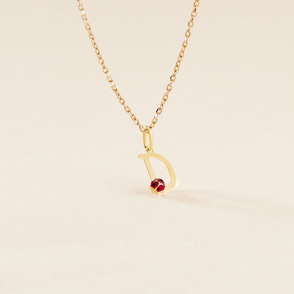 Pendentif Helidie Coccinelle Lettre Or Jaune