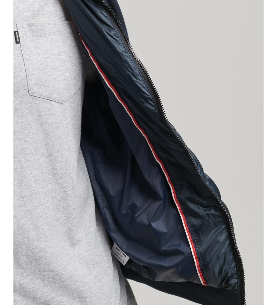 Jaqueta acolchoada híbrida Superdry azul marinho