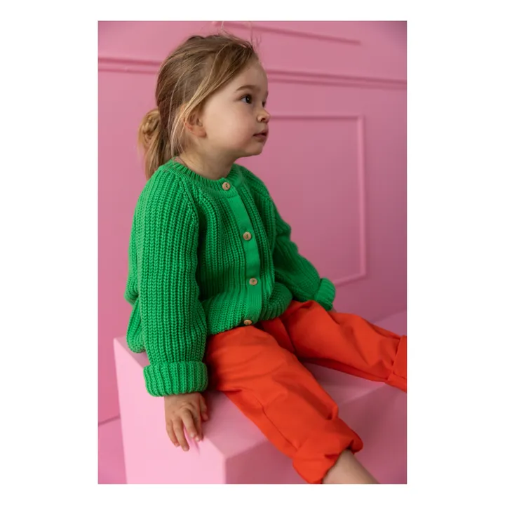 Yuki Cardigan Raglan Coton Bio | Vert