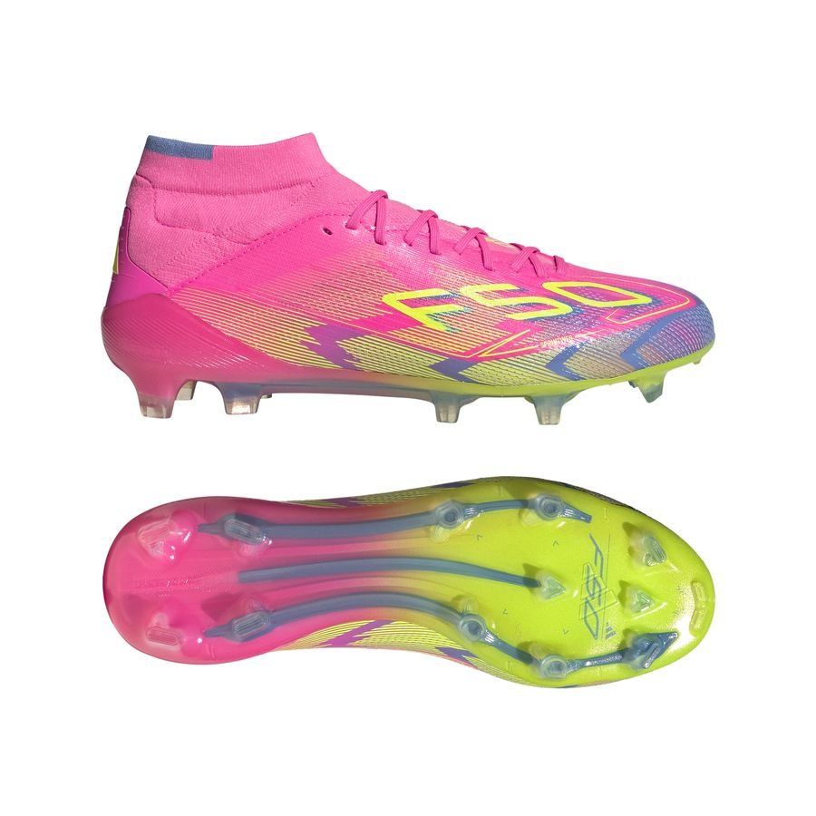 adidas F50 Elite Mid FG Mystic Victory - Lucid Pink/Lucid Lemon/Blue Fusion