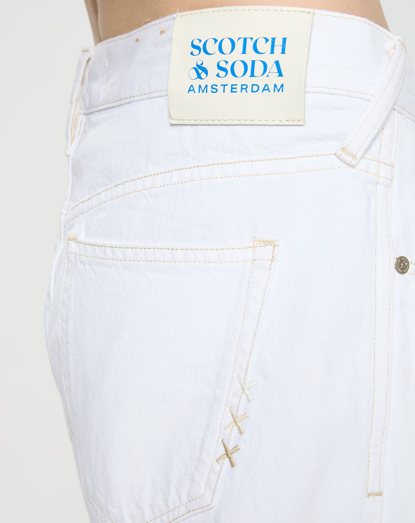 Scotch & Soda Jean en Coton Bio mélangé Regular Fit blanc