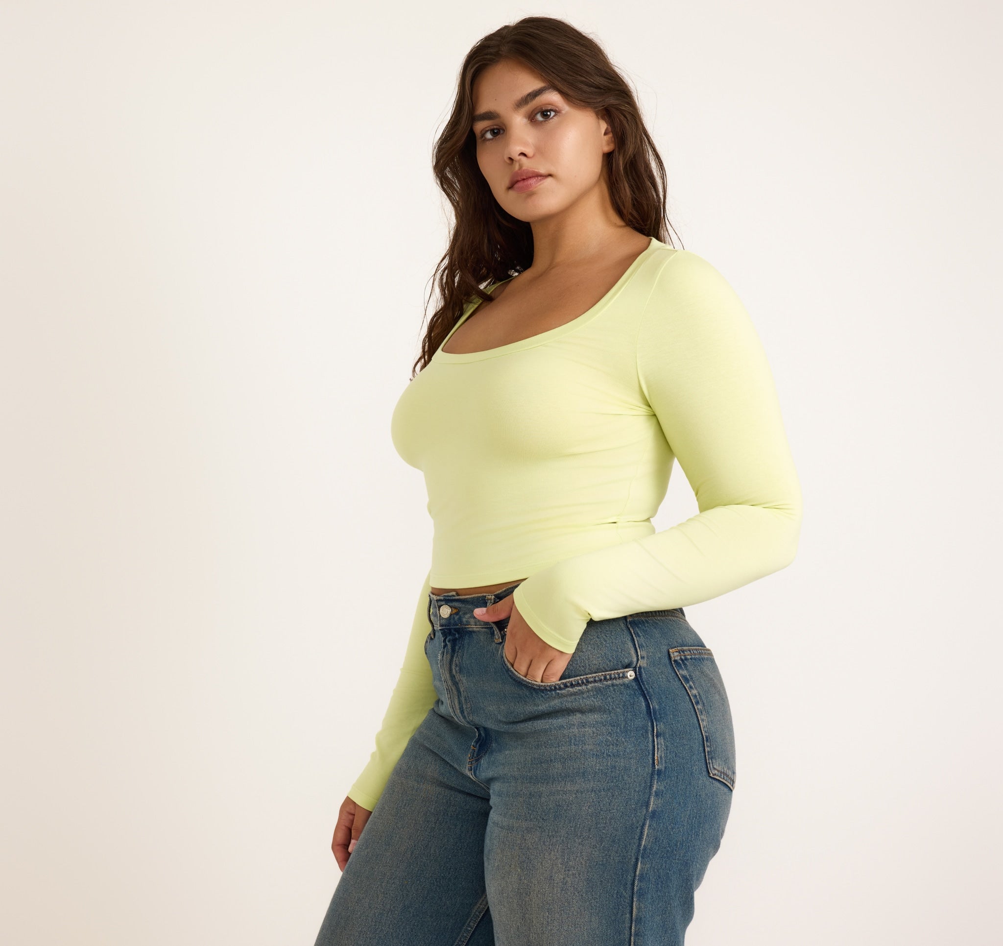 TENCEL™ MODAL<br>Everyday Scoop Neck Long Sleeve Tee