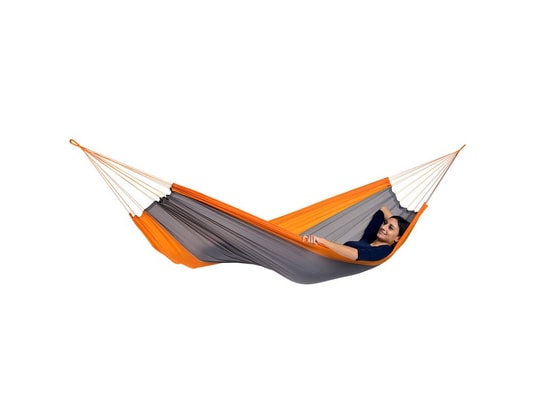 AMAZONAS - Hamac double ultra léger en soie de parachute TRAVEL orange