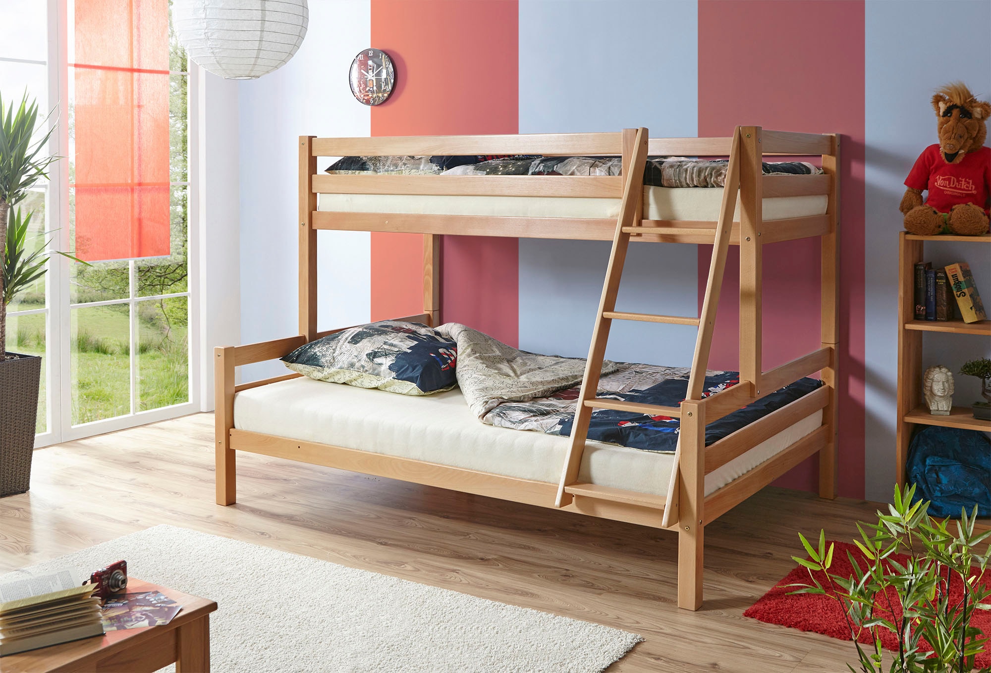 Ticaa Etagenbett »Maxim« mit Rollrost, Buche