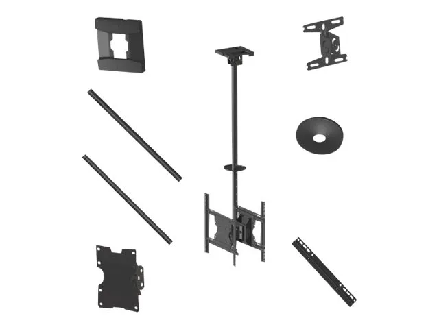 Multibrackets M Public Ceilingmount Medium Back to Back - Monteringssæt (loftsplade, vippe loft montering, VESA adapter) - for 2 LCD displays - stål - sort - skærmstørrelse: 32
