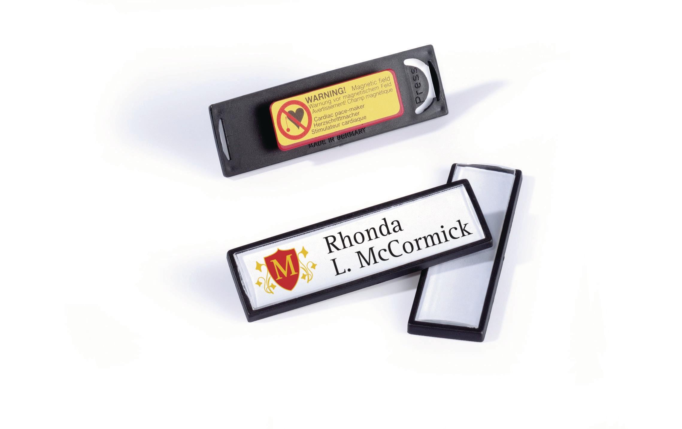Namensschild mit Magnet Clip Card 1.7 x 6.7 cm, 25 StückElegante Namensschilder mit Magnet, 25 Stück