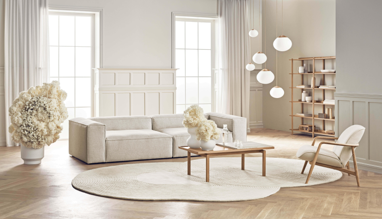 Bolia Zen Rounded vloerkleed 300x377 beige