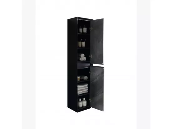 Colonne de salle de bain 160 cm noir Aquasasso