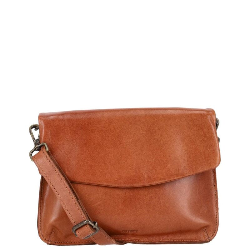 DSTRCT Alba Crossbody Flap Bag Cognac
