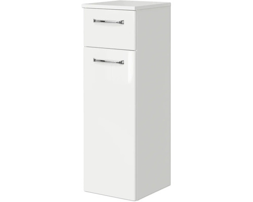 Pelipal Kumba badkamermeubelset (B x H x D 137 x 200 x 50 cm), glanzend witte fronten, 5-delige set inclusief witte mineraalstenen wastafel, halfhoge kast, onderkast en bovenkast (99.770125093)