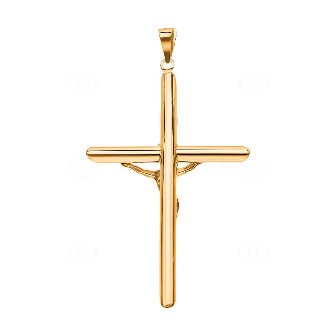 Anhänger 750/18 K Gelbgold Kreuz mit Jesus 61 x 39mm