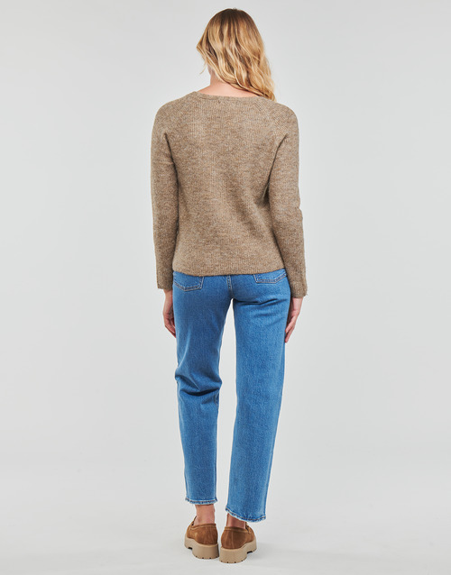 Pieces - PCELLEN LS V-NECK KNIT - Marron