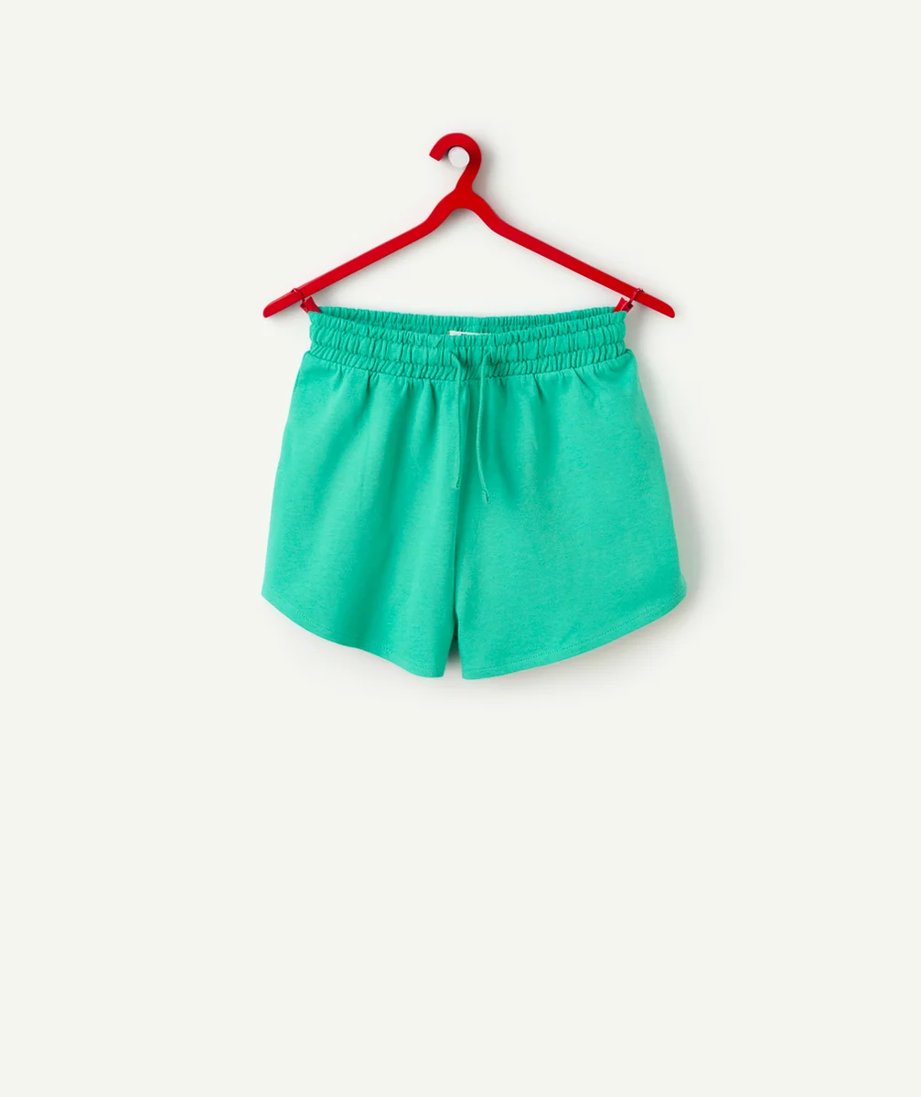 short fille en coton biologique vert